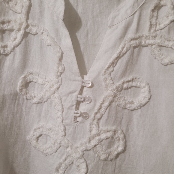 Choices 100% linen white Tunic blouse - Picture 6 of 6